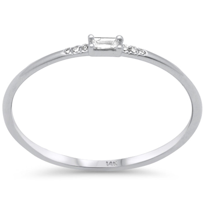 DIAMOND CLOSEOUT! .06ct G SI 14K White Gold Baguette Diamond Band Ring Size 6.5