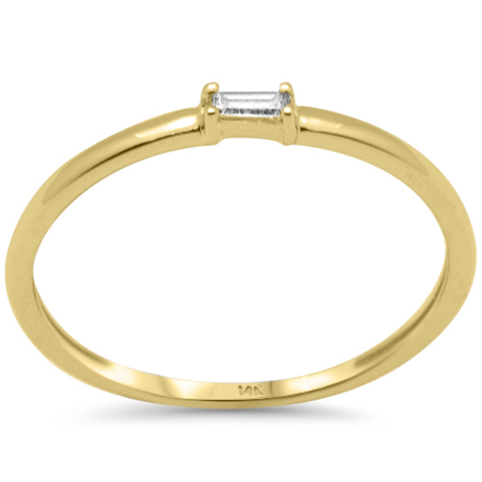 .06ct G SI 14K Yellow Gold Baguette Diamond Band Ring Size 6.5