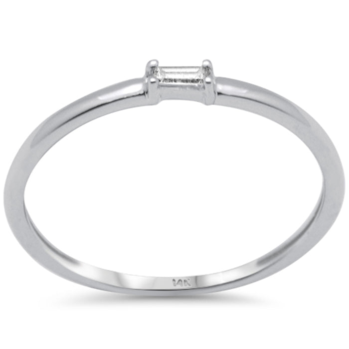.06ct G SI 14K White Gold Baguette Diamond Band Ring Size 6.5
