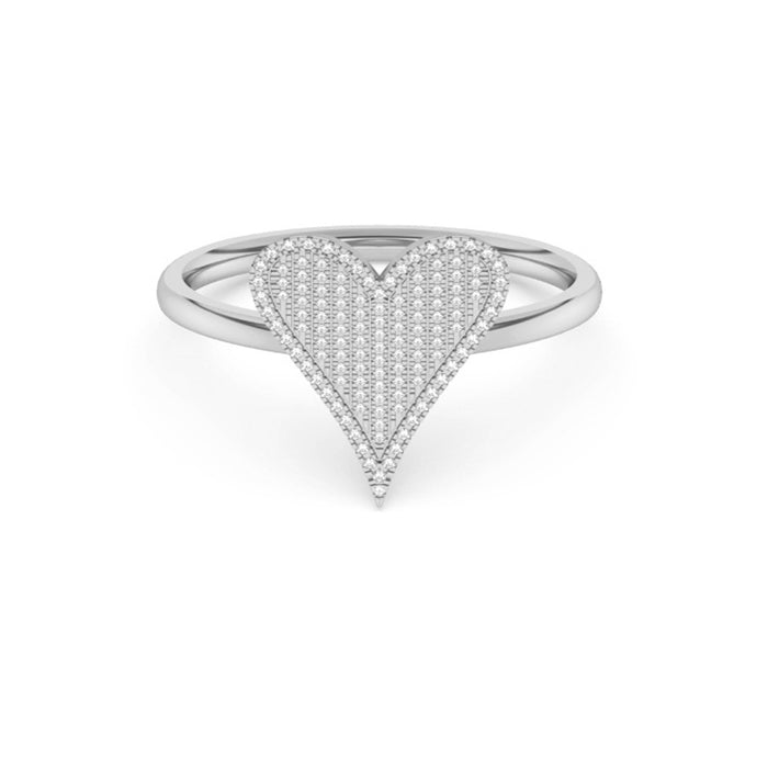 DIAMOND CLOSEOUT! .20ct G SI 14K White Gold Diamond Heart Band Ring Size 6.5