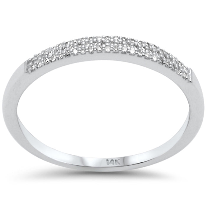 .09ct G SI 14K White Gold Diamond Band Ring Size 6.5