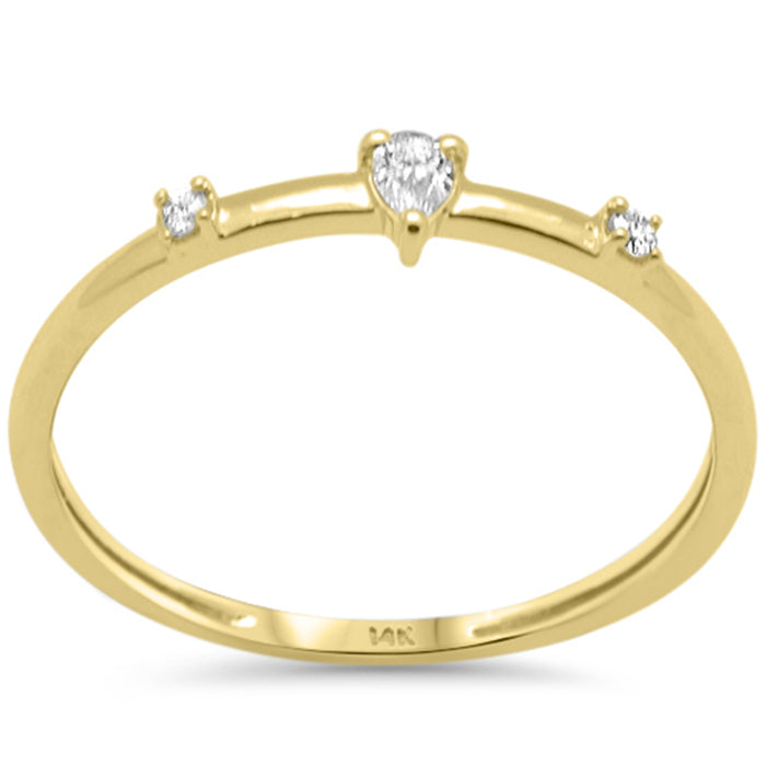 DIAMOND CLOSEOUT! .10ct G SI 14K Yellow Gold Diamond Petite Solitaire Ring Size 6.5