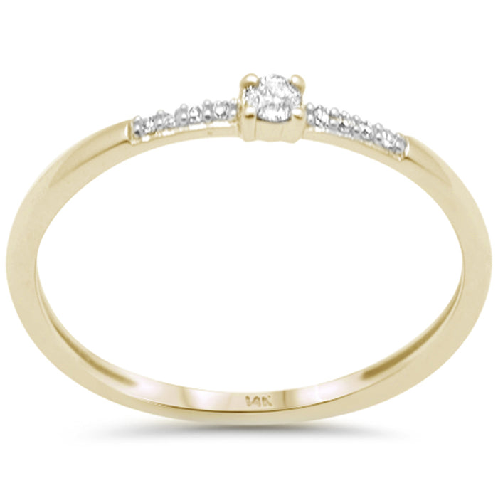 .08ct G SI 14K Yellow Gold Diamond Petite Band Ring Size 6.5