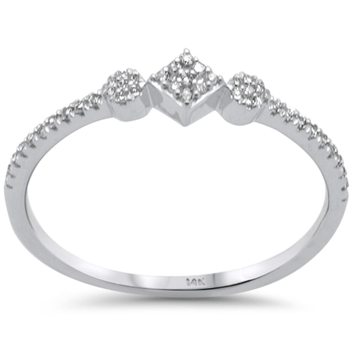 .13ct G SI 14K White Gold Diamond Petite Band Ring Size 6.5