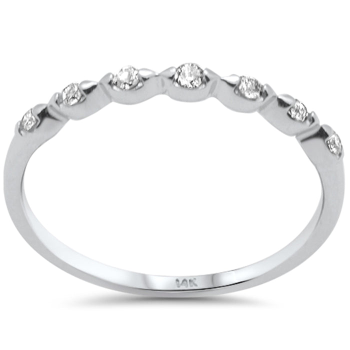 .12ct G SI 14K White Gold Diamond Petite Band Ring Size 6.5