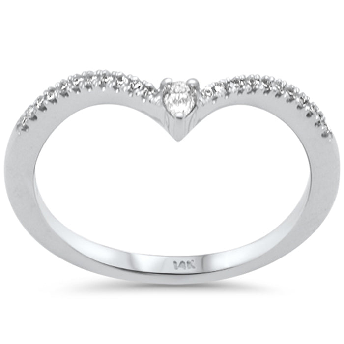 .14ct G SI 14K White Gold Diamond Petite Band Ring Size 6.5