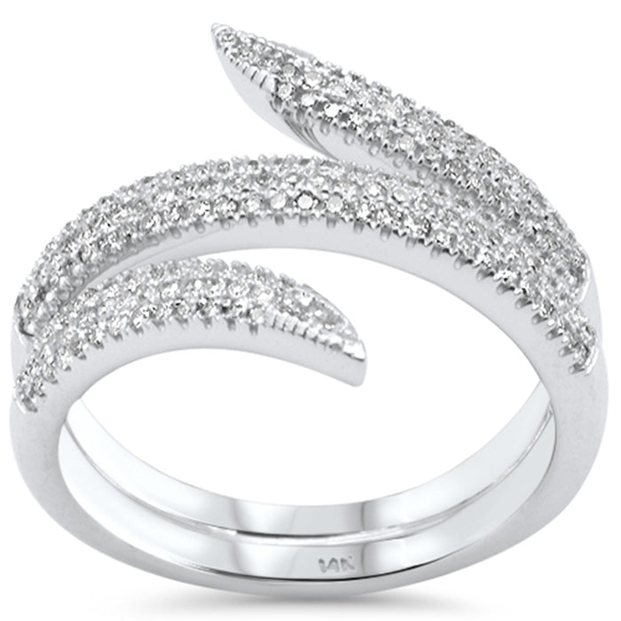 SPECIAL! .50ct G SI 14K White Gold Diamond Wrap Arround Band Ring Size 6.5