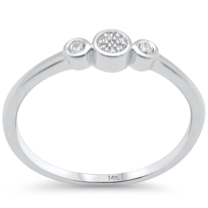 DIAMOND CLOSEOUT! .08ct G SI 14K White Gold Diamond Petite Band Ring Size 6.5
