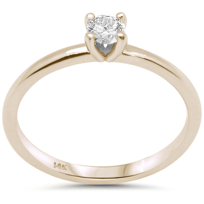 DIAMOND CLOSEOUT! .37ct G SI 14K Yellow Gold Round Diamond Solitaire Ring Size 6.5