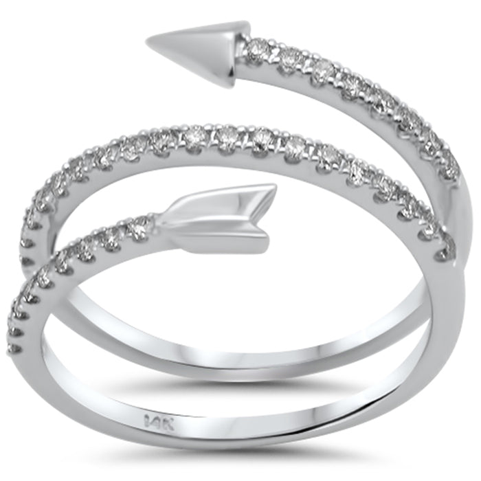 SPECIAL! .31ct G SI 14k White Gold Diamond Wrap Around Band Ring Size 6.5