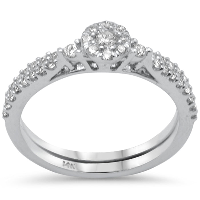 DIAMOND CLOSEOUT! .46ct G SI 14K White Gold Round Shape Diamond Engagement Ring Size 6.5