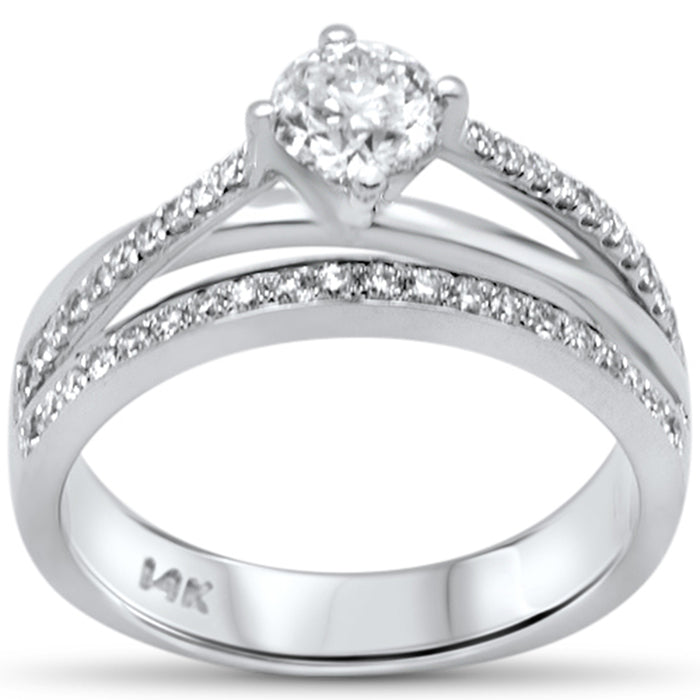 SPECIAL! .79ct G SI 14K White Gold Diamond Round Shape Center Stone Engagement Ring Size 6.5