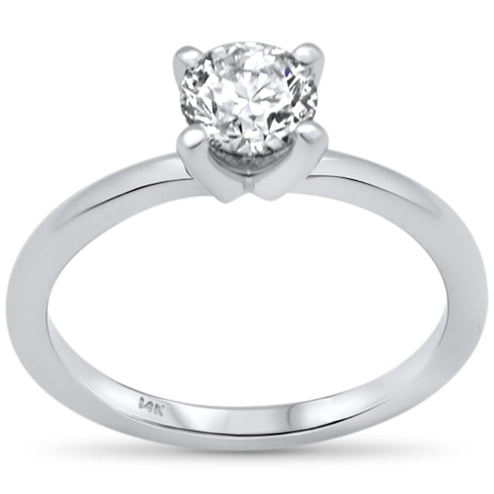 SPECIAL! .73ct G SI 14K White Gold Round Diamond Solitaire Engagement Ring Size 6.5