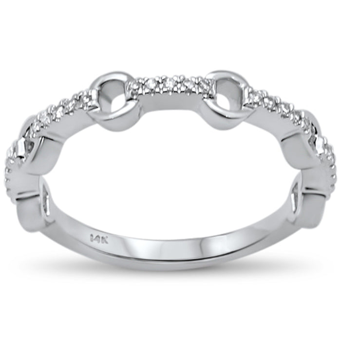 DIAMOND CLOSEOUT! .10ct G SI 14K White Gold Diamond Band Ring Size 6.5