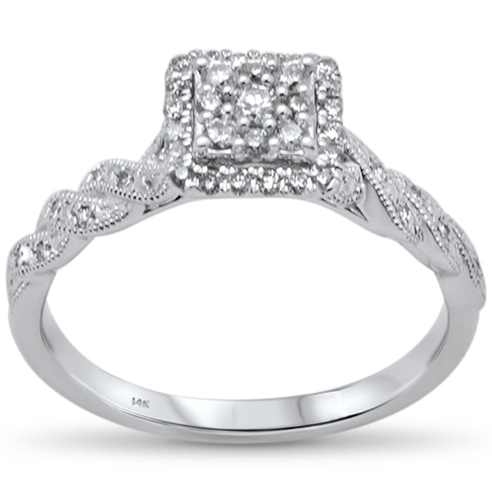 DIAMOND CLOSEOUT! .27ct G SI 14K White Gold Diamond Engagement Ring Size 6.5