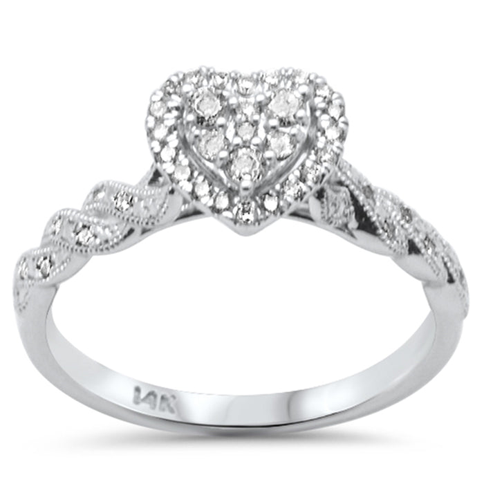 DIAMOND CLOSEOUT! .27ct G SI 14K White Gold Diamond Engagement Ring Size 6.5