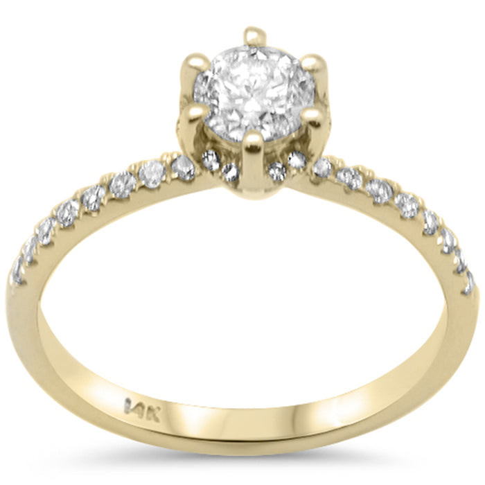 DIAMOND CLOSEOUT! .67ct G SI 14K Yellow Gold Diamond Round Solitaire Engagement Ring Size 6.5