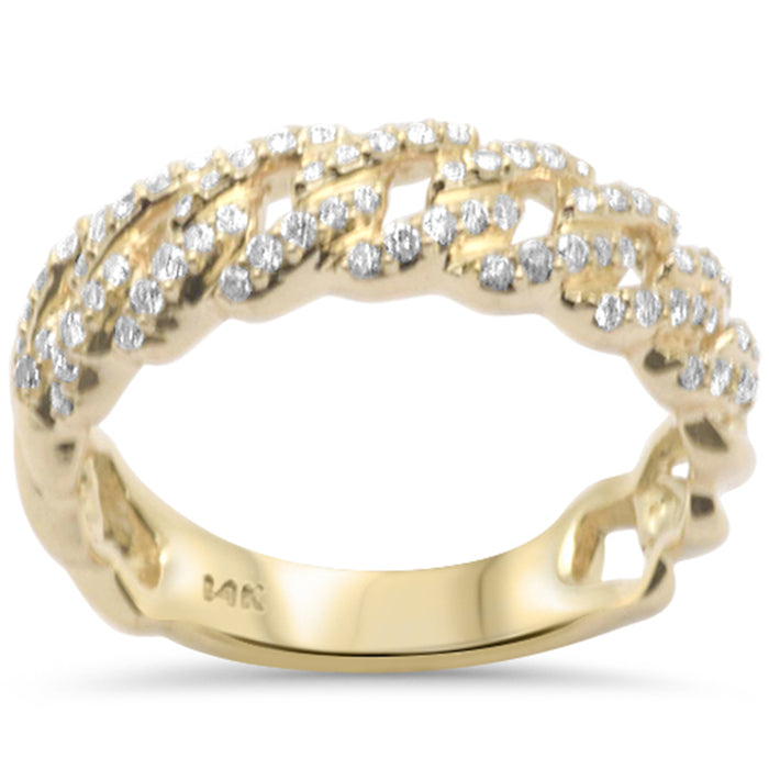 SPECIAL! .33ct G SI 14K Yellow Gold Diamond Cuban Band Ring Size 6.5