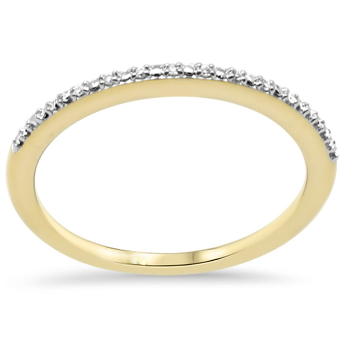 DIAMOND CLOSEOUT! .02ct G SI 10K Yellow Gold Diamond Stackable Band Ring Size 6.5