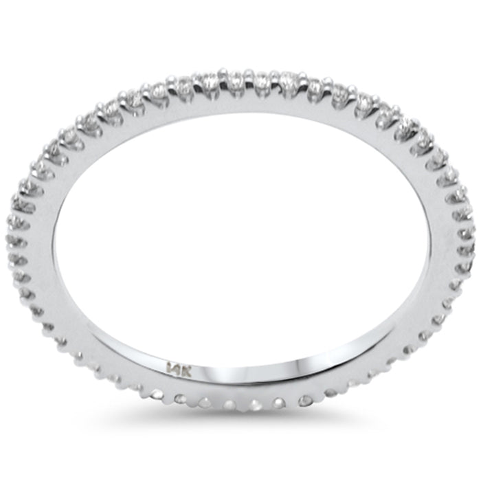 .21ct G SI 14K White Gold Diamond Thin Stackable Wedding Band Ring Size 6
