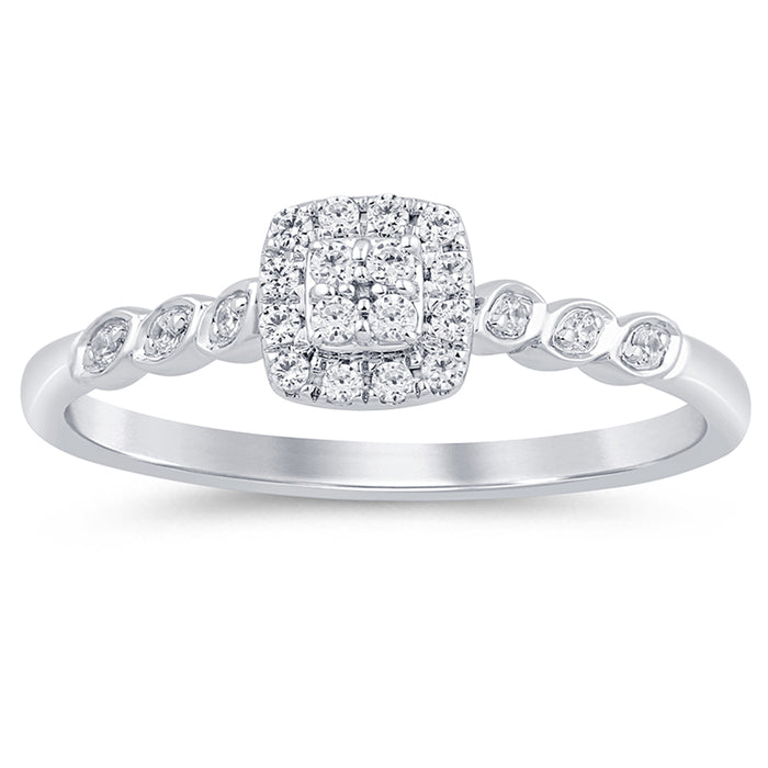SPECIAL! .13ct G SI 14K White Gold Diamond Engagement Ring Size 6.5