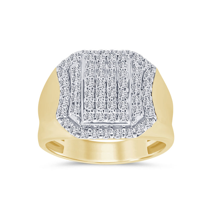 SPECIAL!.97ct G SI 14K Yellow Gold Diamond Men's Band Ring Size 10