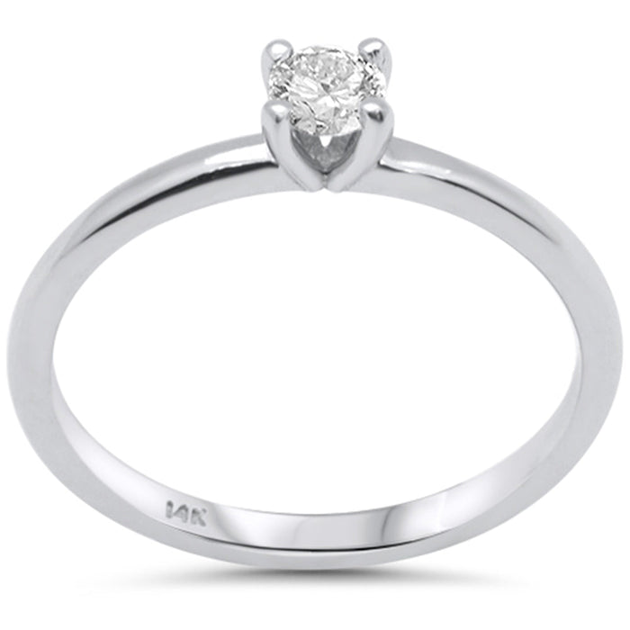 SPECIAL! .37ct G SI 14K White Gold Round Diamond Solitaire Ring Size 6.5