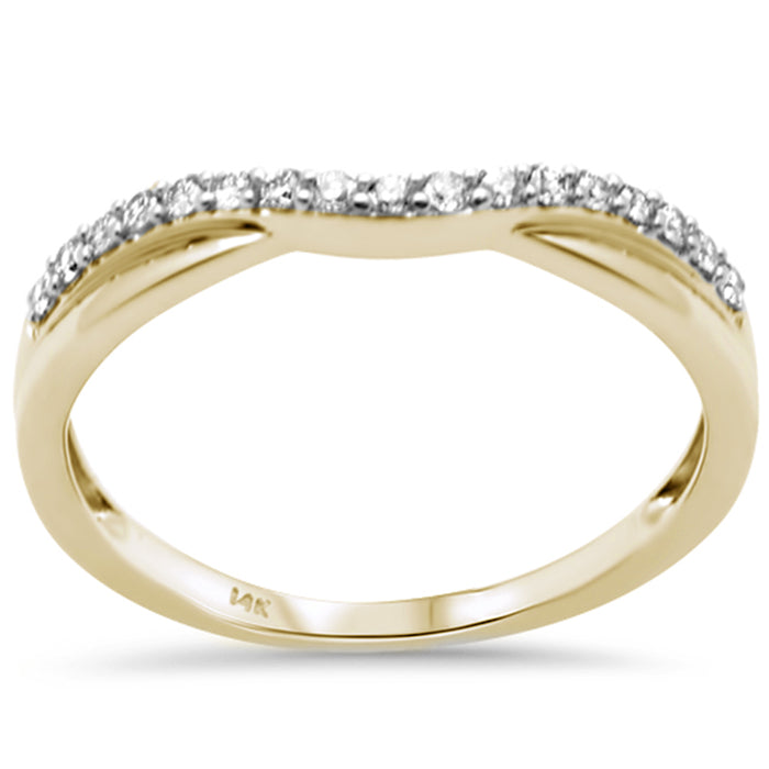 .16ct G SI 14K Yellow Gold Diamond Stackable Band Ring Size 6.5