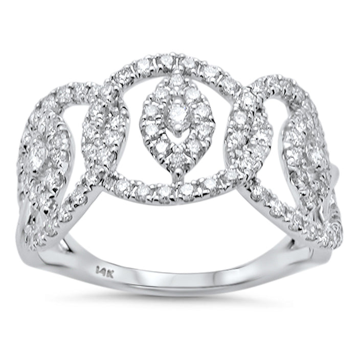 SPECIAL!.97ct G SI 14K White Gold Diamond Dome Band Ring Size 6.5