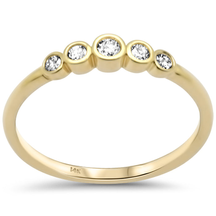 SPECIAL! .18ct G SI 14K Yellow Gold Diamond Bezel Set Band Ring Size 6.5