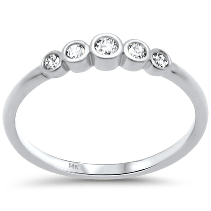 SPECIAL! .18ct G SI 14K White Gold Diamond Bezel Set Band Ring Size 6.5