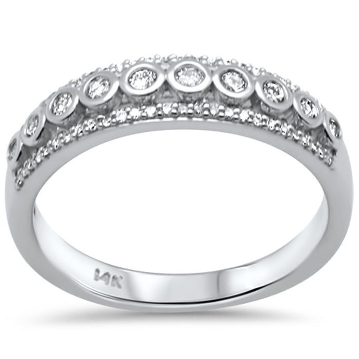 SPECIAL! .26ct G SI 14K White Gold Diamond Bezel Set Band Ring Size 6.5