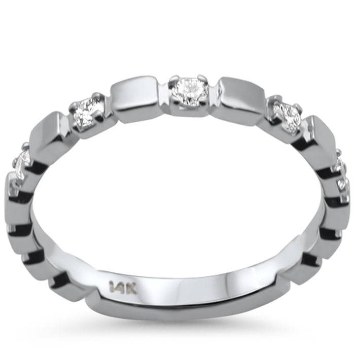 SPECIAL!.20ct G SI 14K White Gold Diamond Band Ring Size 6.5