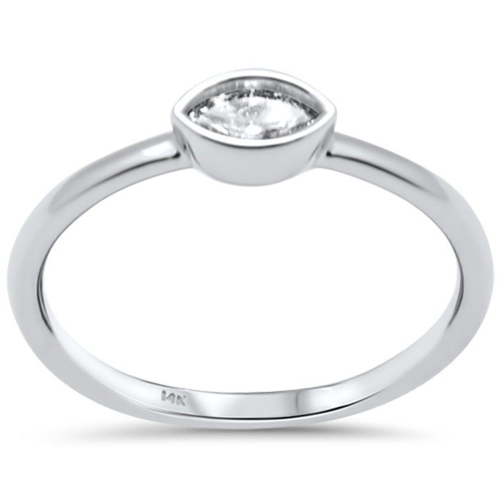 SPECIAL! .22ct G SI 14K White Gold Diamond Marquise cut Band Ring Size 6.5