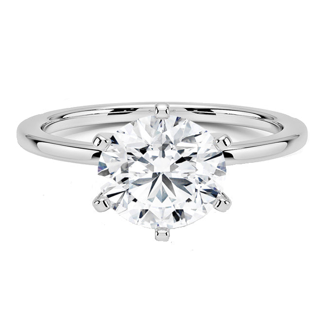 SPECIAL! 1.22ct E SI 14K White Gold Round Diamond Eagle Claw Prongs Solitaire Ring Size 6.5