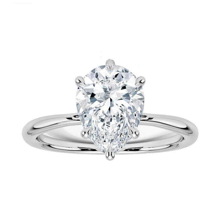 SPECIAL! .73ct G SI 14K White Gold Pear Shape Diamond Solitaire Ladies Ring