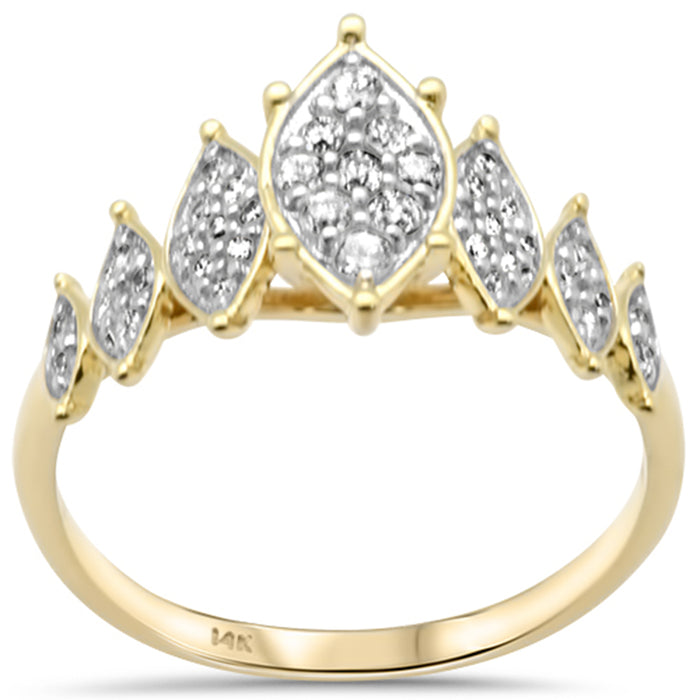 SPECIAL! .37ct G SI 14K Yellow Gold Diamond Marquees Band Ring Size 6.5