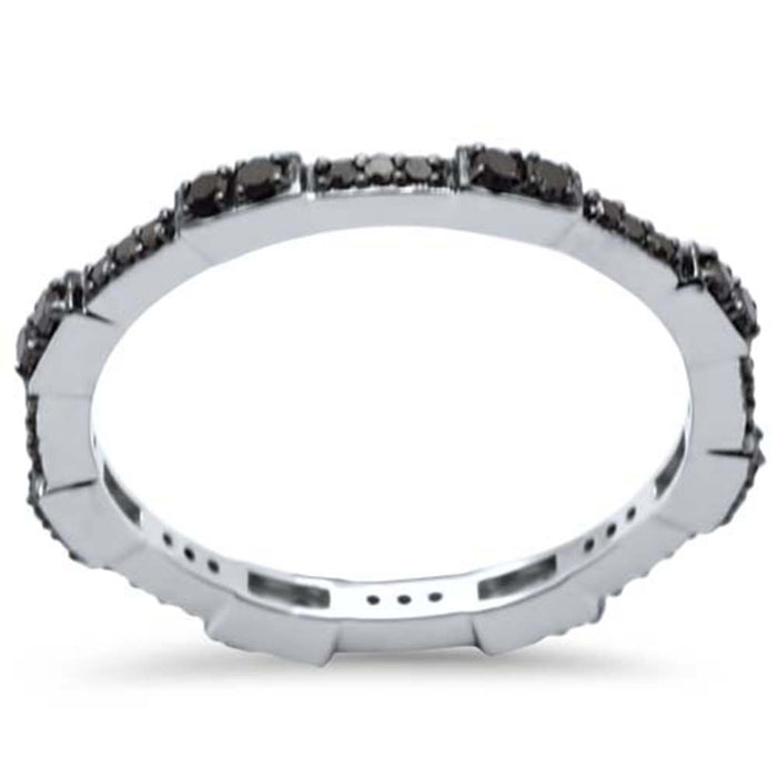 SPECIAL! .33ct G SI 14K White Gold Black Diamond Band Ring Size 7