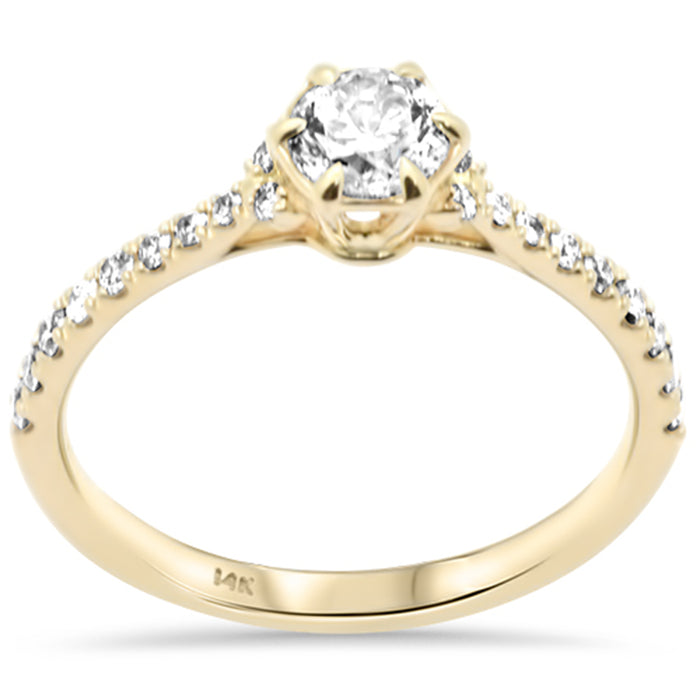 SPECIAL!.71ct G SI 14K Yellow Gold Round Diamond Engagement Ring Size 6.5