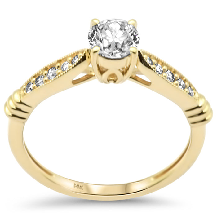 SPECIAL!.66ct G SI 14K Yellow Gold Round Diamond Engagement Ring Size 6.5