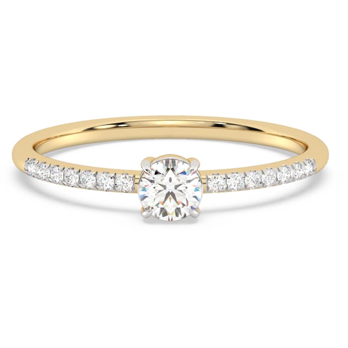 SPECIAL!.35ct G SI 14K Yellow Gold Round Diamond Thin Engagement Ring Size 6.5