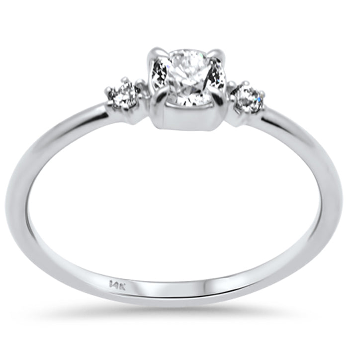 SPECIAL!.33ct G SI 14K White Gold Round Diamond Thin Engagement Ring Size 6.5