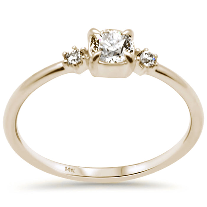 SPECIAL!.33ct G SI 14K Yellow Gold Round Diamond Thin Engagement Ring Size 6.5