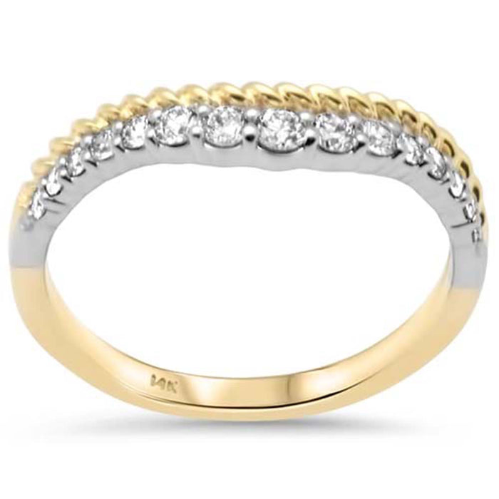 SPECIAL!.34ct G SI 14K Two Tone Diamond Twisted Band Ring Size 7
