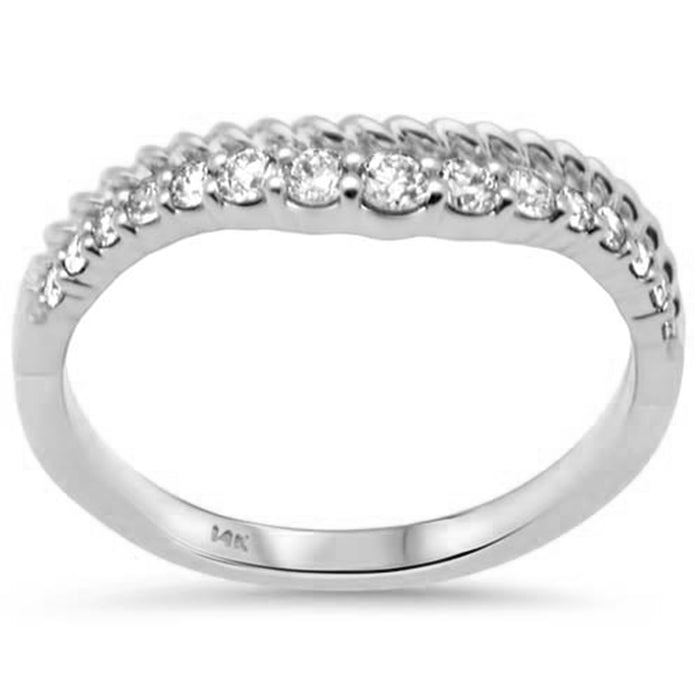 SPECIAL!.33ct G SI 14K White Gold Diamond Twisted Band Ring Size 7