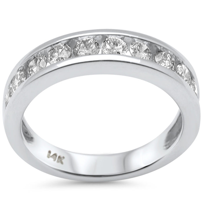 DIAMOND CLOSEOUT! 1.00ct G SI 14K White Gold Diamond Channel Set Ring Band Size 7
