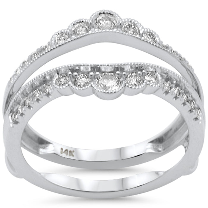SPECIAL!.50ct G SI 14K White Gold Diamond Double Shank Open Band Ring Size 7