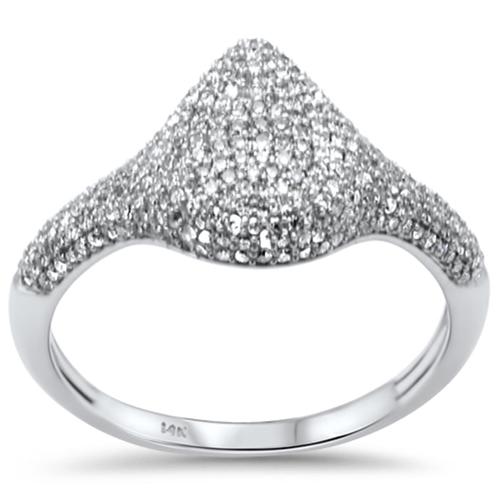 SPECIAL! .62ct G SI 14K White Gold Diamond Pear Shape Dome Ring Size 6.5