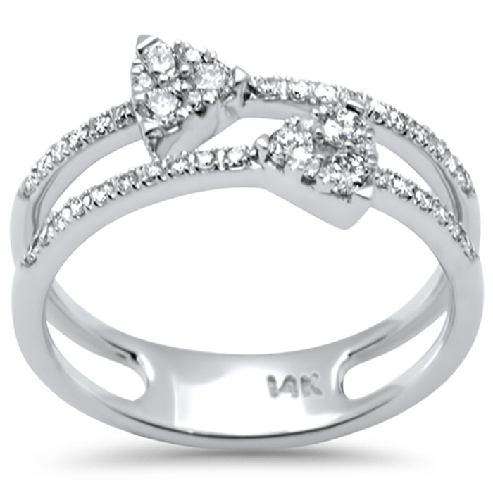 SPECIAL! .42ct G SI 14K White Gold Diamond Double Open Band Ring Size 6.5