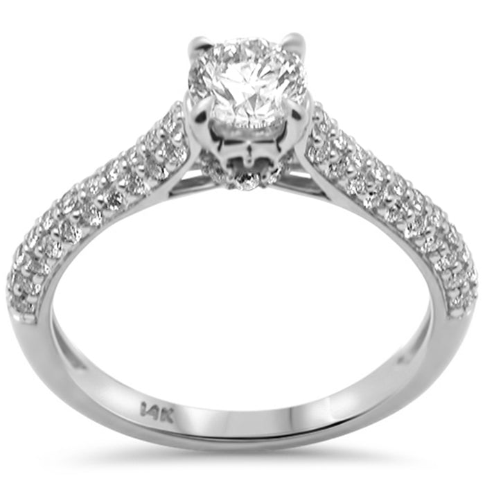 SPECIAL!1.07ct G SI 14K White Gold Round Diamond Engagement Ring Size 6.5